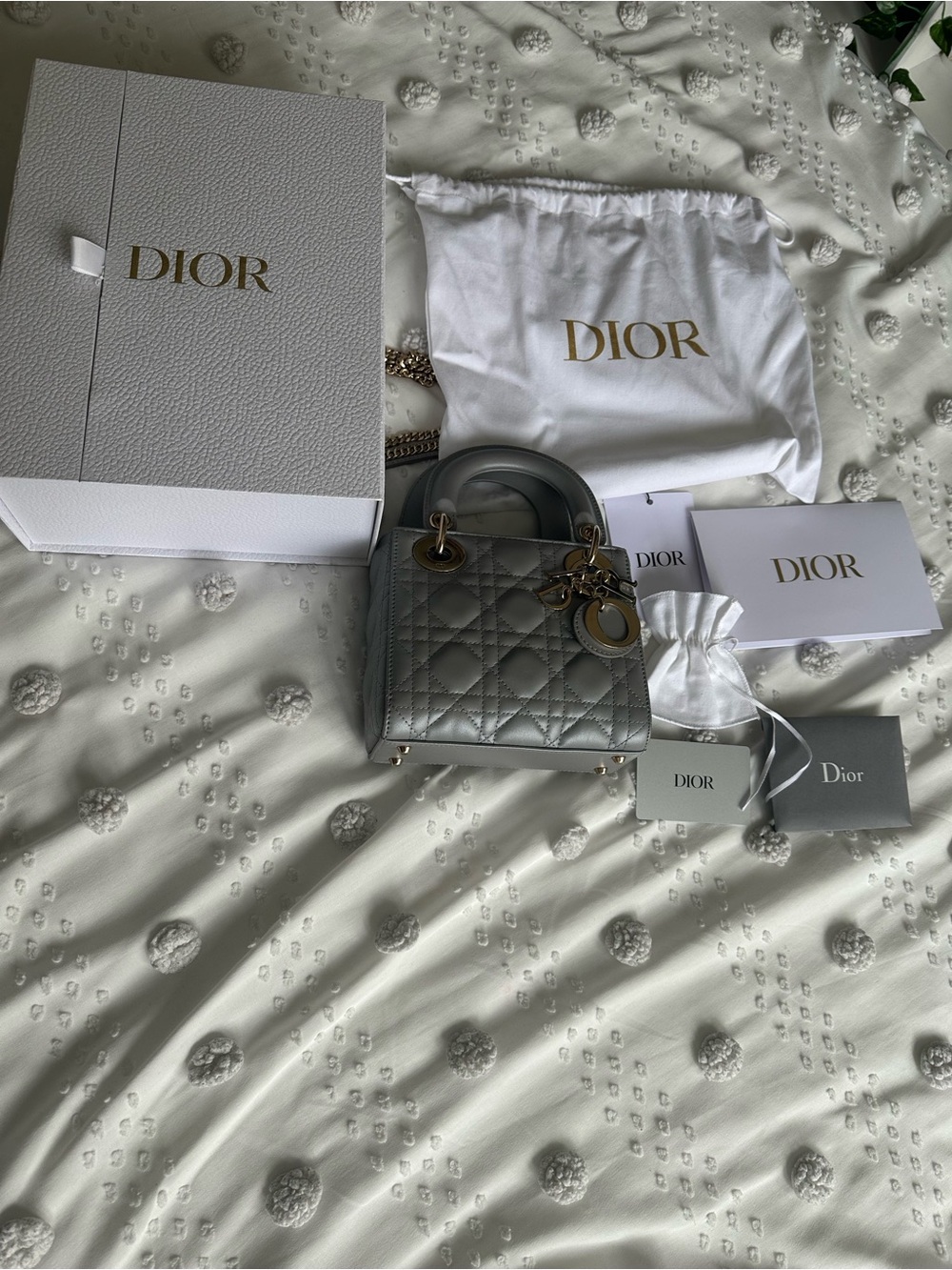 Lady Dior mini-Opaline Gray Pearlescent Cannage eeeLambskin - Picture 7 of 7
